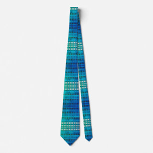 Blue Gingham Elegant Neck Tie