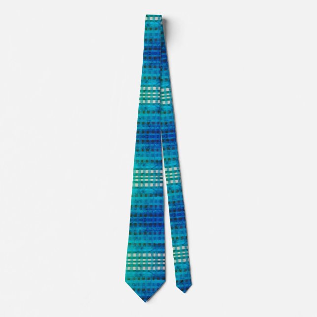 Blue Gingham  Elegant Neck Tie (Front)