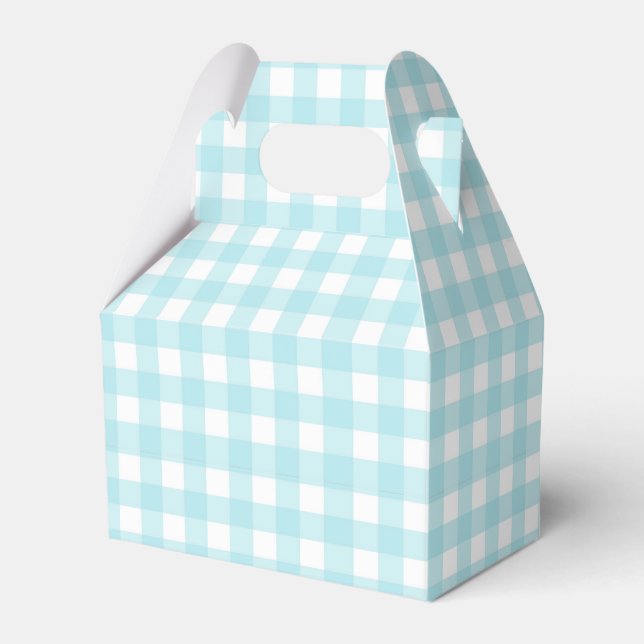 Blue Gingham Favour Box (Front Side)
