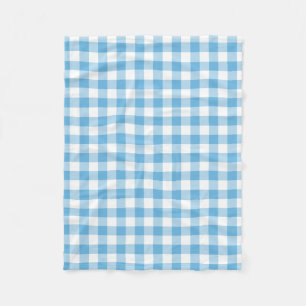 Blue Gingham Fleece Blanket