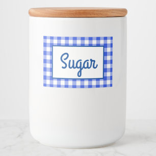 Blue Gingham Food Label