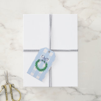 Blue gingham gift tags