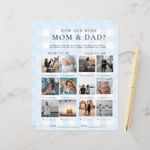 Blue Gingham How Old Were Mum and Dad Photo Game