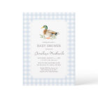 Blue Gingham Mallard Duck Baby Shower