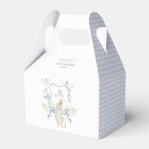 Blue Gingham Monogram Peter the Rabbit Baby Shower Favour Box