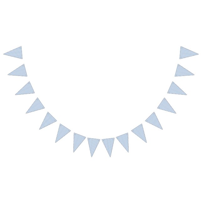 Blue Gingham Party Picnic Bunting Banner (All)