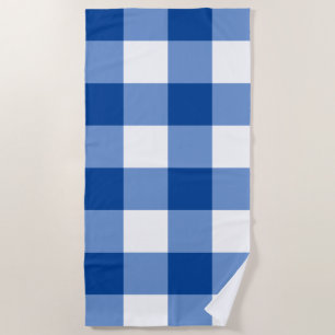 Blue gingham pattern beach towel