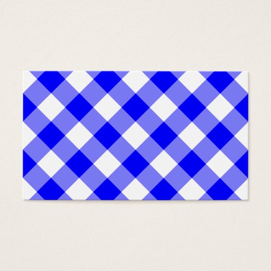 Blue Gingham Pattern Business Card