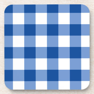 Blue gingham pattern coaster