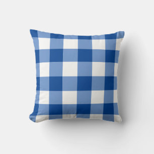 Blue gingham pattern cushion