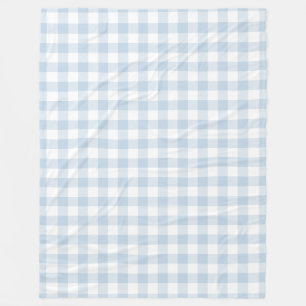 Blue Gingham Pattern Fleece Blanket