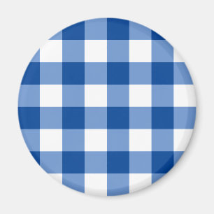 Blue gingham pattern magnet