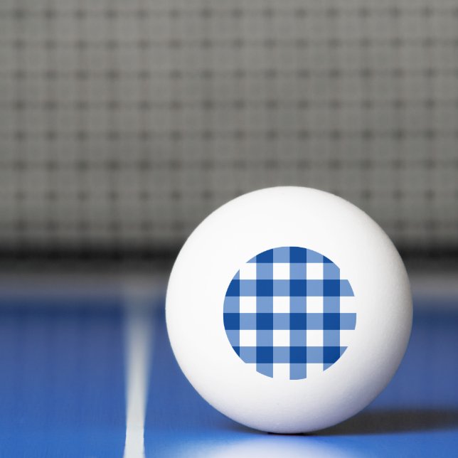 Blue gingham pattern ping pong ball (Net)