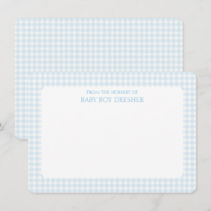 Blue Gingham Personalised  Card