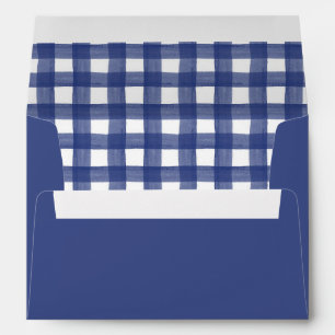 Blue Gingham Personalised Return Address Envelope