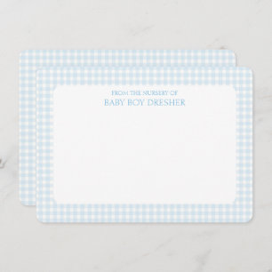 Blue Gingham Personalized  Card