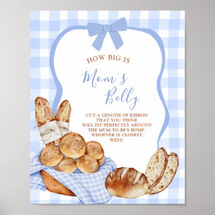Blue Gingham Plaid Bun How Big Is Mum Belly Poster