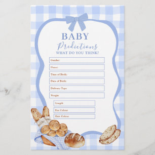 Blue Gingham Plaid Bun in the ov Baby Predictions 