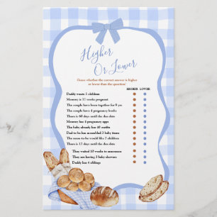 Blue Gingham Plaid Bun in the ove Higher or Lower