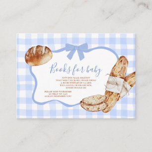 Blue Gingham Plaid Bun in the oven Books for Baby Enclosure Card