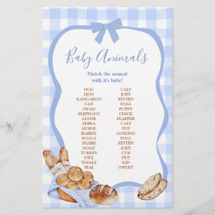 Blue Gingham Plaid Bun in the oven Game Sign