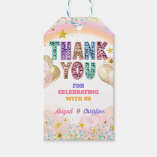 Blue Gingham Plaid Bun in the oven Gift Tag