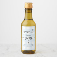 Blue Gingham Pop It When She Pops Bottle Label
