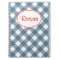 Blue Gingham Recipe Notebook