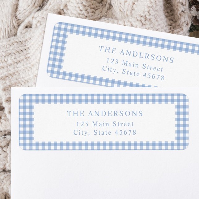 Blue Gingham Return Address (Creator Uploaded)