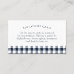 Blue Gingham Shower Enclosure Card<br><div class="desc">Blue Gingham Shower Enclosure Card - perfect for registry information,  honeymoon fund,  display shower,  wishing well,  books for baby,  diaper raffle,  etc.</div>