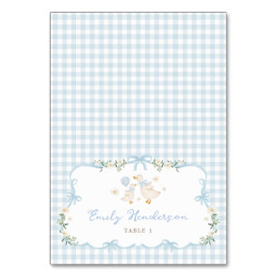 Blue Gingham Silly Goose Table Place Cards