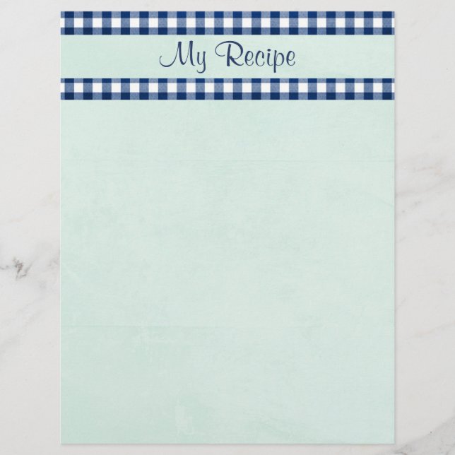Blue Gingham Stationery (Front)