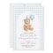 Blue Gingham Teddy Bear Balloon Boy 1st Birthday