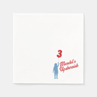 Blue Gingham Upshernish Personalised Napkin