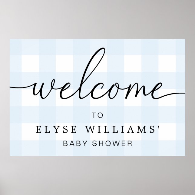 Blue Gingham Welcome Sign (Front)