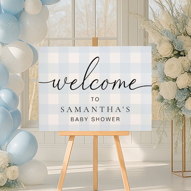 Blue Gingham Welcome Sign (Creator Uploaded)
