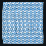 Blue Gingham with Paw Prints Bandana<br><div class="desc">Pamper your pet with this timeless blue gingham with paws patterned bandanna!</div>