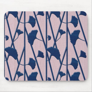 blue ginkgo mouse mat