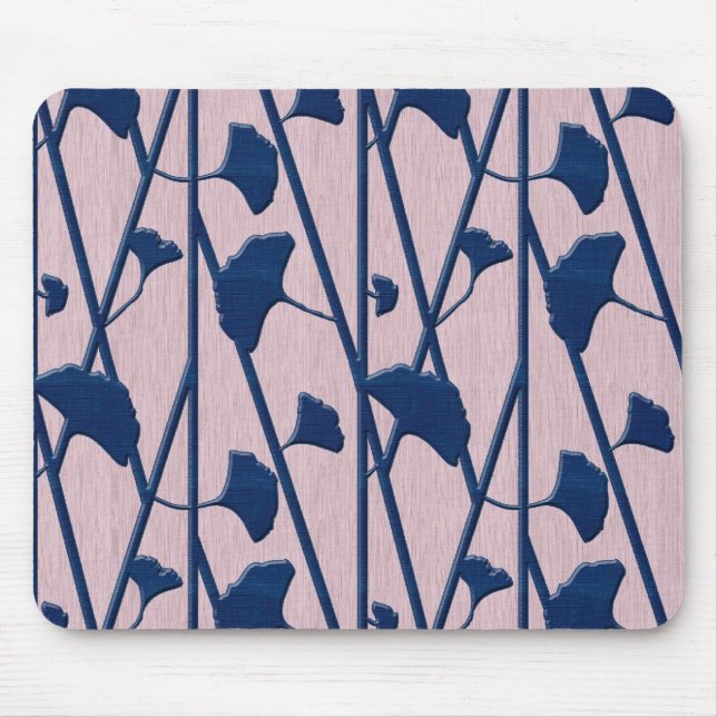 blue ginkgo mouse mat (Front)