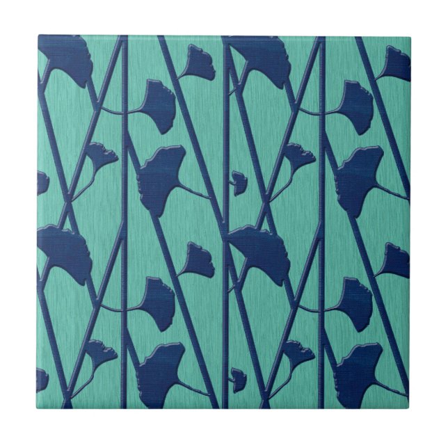 blue ginkgo tile (Front)