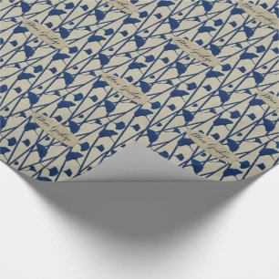 blue ginkgo wrapping paper