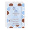 Blue Giraffe Boy Baby Shower Invitation