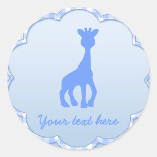 blue giraffe classic round sticker