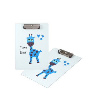Blue giraffe clipboard