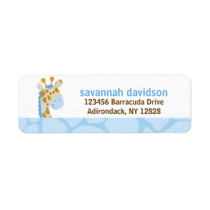 Blue Giraffe Customised Address Labels