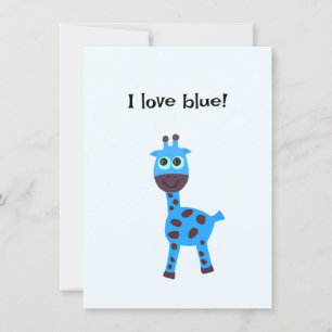 Blue giraffe holiday card