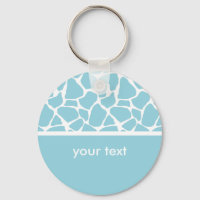 Blue Giraffe Print Customisable Key chain