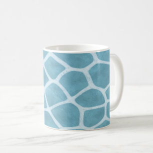 Blue Giraffe Print Modern Animal Pattern Mug