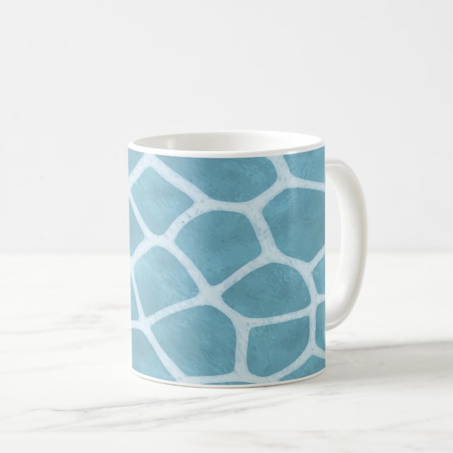 Blue Giraffe Print Modern Animal Pattern Mug (Front Right)