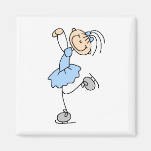 Blue Girl Figure Skater T-shirts and Gifts Magnet